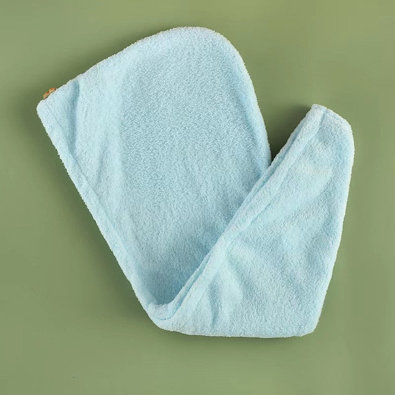Microfiber Hair Towel Cap with Button