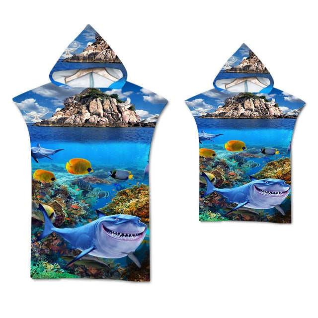 Microfiber Beach Towel Hooded or Beach Towel Surf Poncho